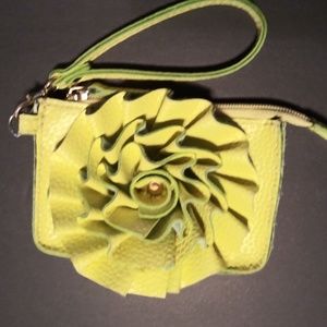 JAZZD Flower Wristlet Coin Purse Chartreuse/Yellow
